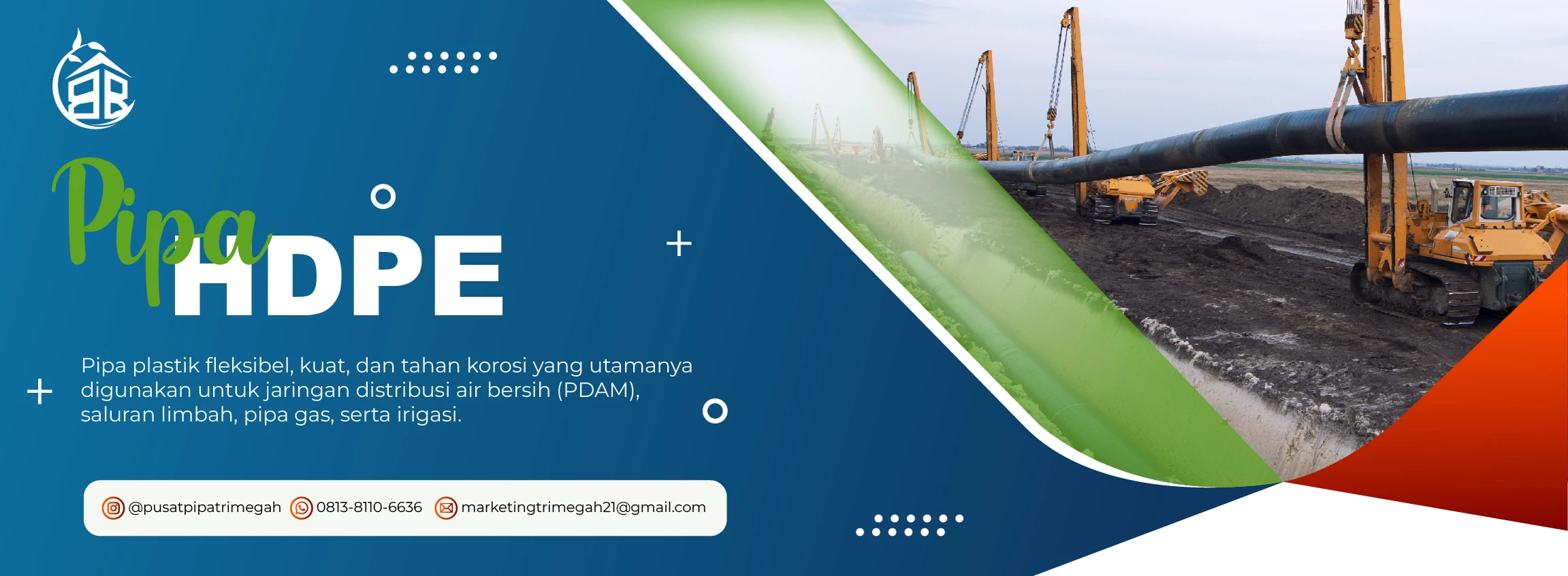Kami menyediakan pipa lengkap segala merk untuk kebutuhan proyek, industri, perumahan, gedung, hingga plumbing harian Anda. Mulai dari pipa PVC, HDPE, PPR, galvanis, conduit, hingga fitting lengkap - semua tersedia dengan kualitas terbaik dan harga kompetitif!